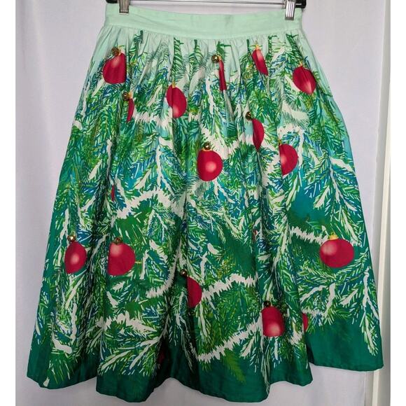 Unique Vintage Christmas Ornaments Circle Swing Skirt Pockets Red Green Bells M - Picture 7 of 11